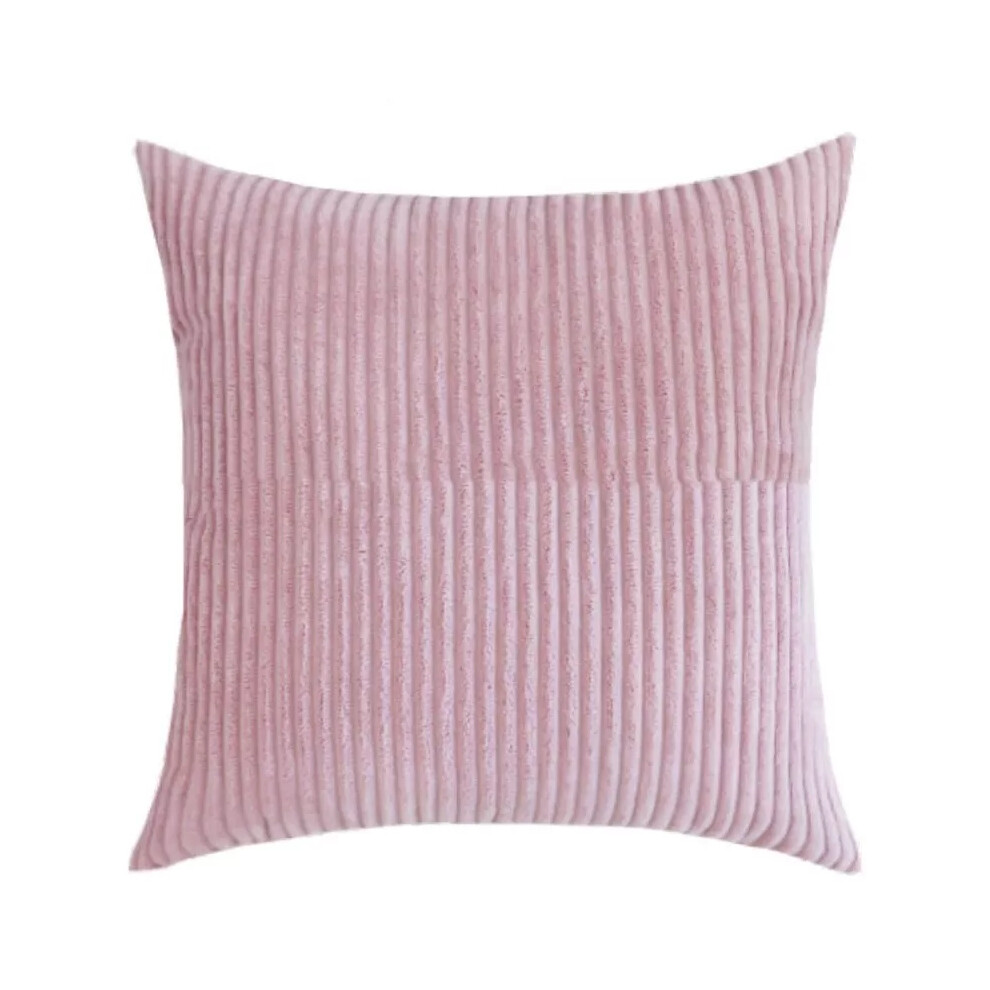 (Smoke Pink, 22 x 22 in) 2X Corduroy Plush Jumbo Cord Cushion Cover Soft Pillow Case Home Decor 12"- 28"