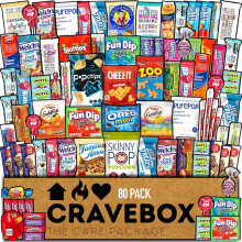 CRAVEBOX Snack Box Variety Pack Care Package (80 Count)