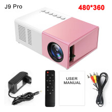 (Pink) Projector 1000 lumens HDMI USB Mini LED Projector Home Media Player