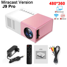 (Pink Miracast) Projector 1000 lumens HDMI USB Mini LED Projector Home Media Player