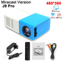 (Blue Miracast) Projector 1000 lumens HDMI USB Mini LED Projector Home Media Player