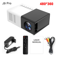 (Black) Projector 1000 lumens HDMI USB Mini LED Projector Home Media Player