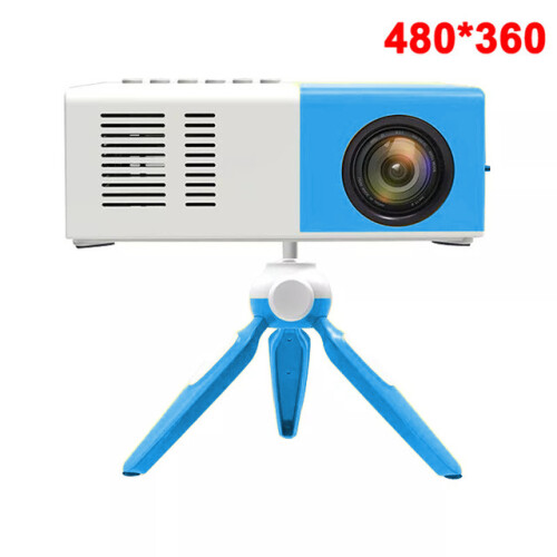 (Blue tripod) Projector 1000 lumens HDMI USB Mini LED Projector Home Media Player