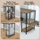 Costway L-Shaped Desk W/ 2-Teir Storage Shelf  Metal Frame & Solid Footrest 4