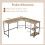 Costway L-Shaped Desk W/ 2-Teir Storage Shelf  Metal Frame & Solid Footrest 7