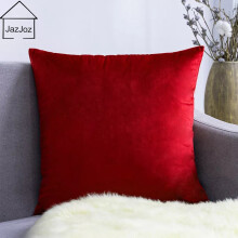 (Red, 20 x 20 in) 2X NEW Velvet Plain Soft Large Cushion Cover Pillow Case Sofa Home Decor 16"-28"