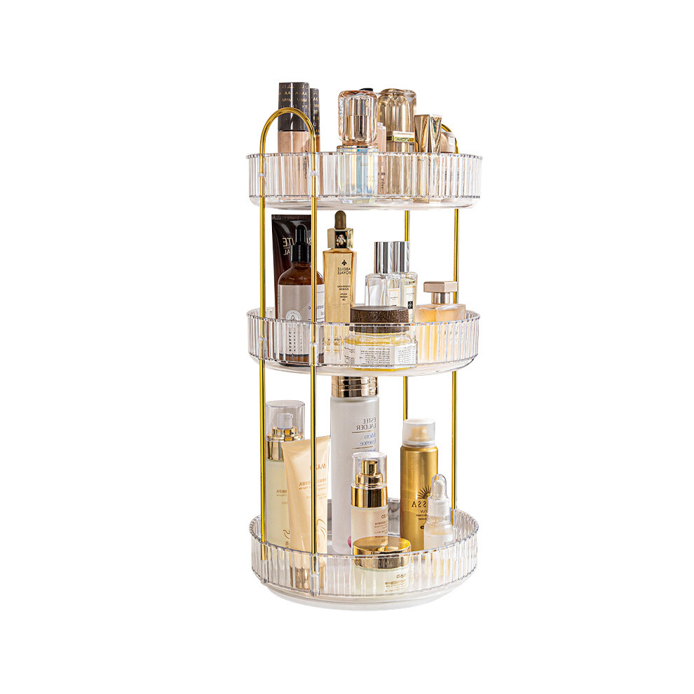 3-Tier Round Rotating Organizer for Cosmetics and Skincare
