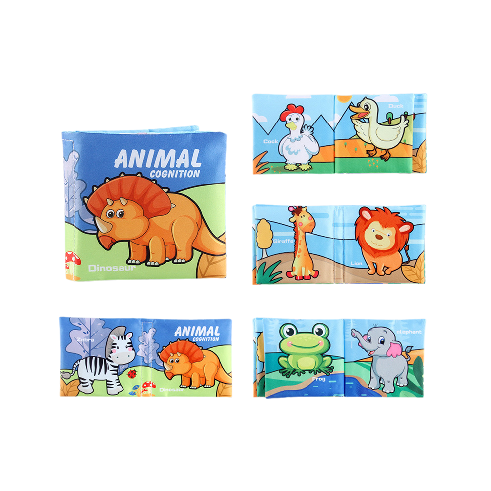 (Animal) Educational Early Soft Cloth Book Tearresistant Cloth Material With Sound Paper
