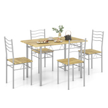 5 PCS Dining Table Set Counter Height Table w/ Rectangular Tabletop