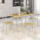 Casart 5 PCS Dining Table Set Counter Height Table w/  Rectangular Tabletop 3