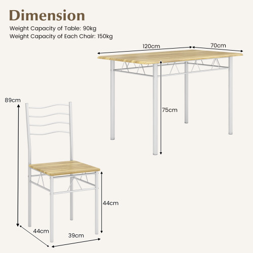 Casart 5 PCS Dining Table Set Counter Height Table w/  Rectangular Tabletop 1