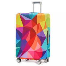 (XL: for 29-32 inch case, rainbow square) Travel Trolley Case Cover Protector Suitcase Cover Luggage Storage Cover Elastic