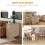 Homcom HOMCOM Mobile Drop Leaf Dining Table, Folding Desk with 2 Wheels, Natural 3