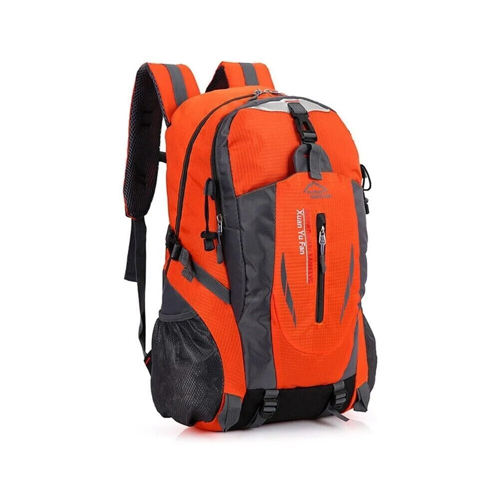 (Orange) Large Waterproof Backpack 40L Bag Camping Walking Hiking Outdoor Travel Rucksack Orange