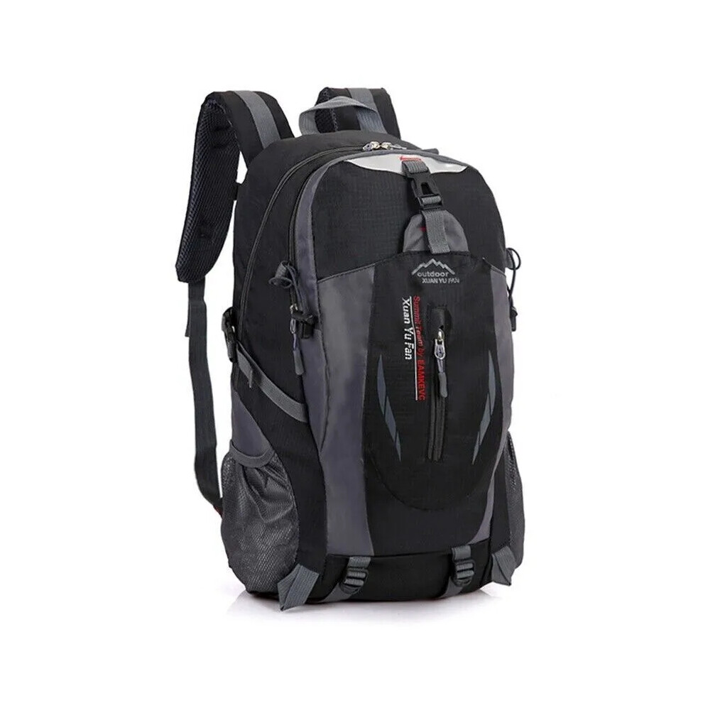 (Black) Large Waterproof Backpack 40L Bag Camping Walking Hiking Outdoor Travel Rucksack Black