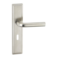 (Satin Nickel Keyhole) Metal Lever Latch Door Handle Set Round Rose