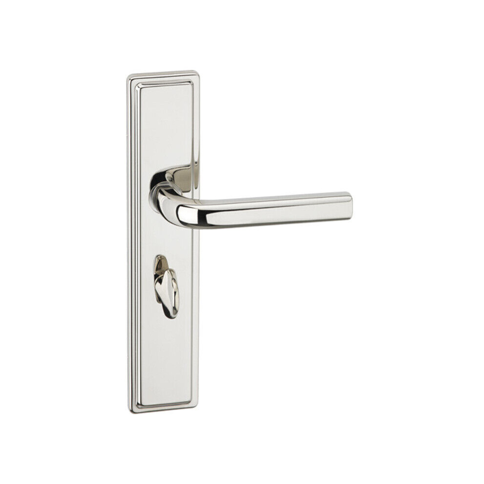 (Polished Nickel Bathroom) Metal Lever Latch Door Handle Set Round Rose