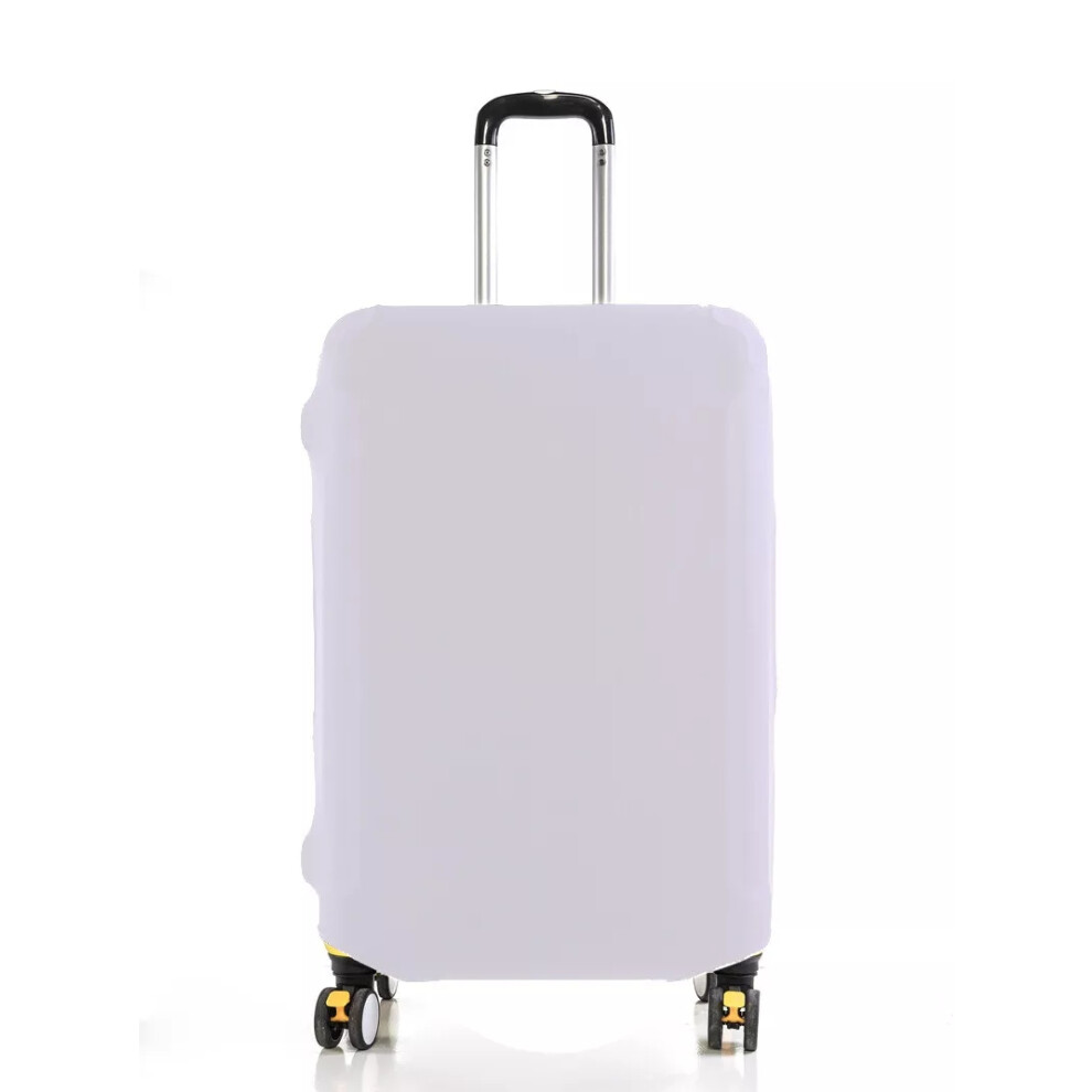 (M (22-24 inch), White) UK Travel Trolley Case Cover Protector Suitcase Luggage Storage Cover Elastic