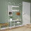 URBN Living (White & White) Hallway Coat Hanger Stand & Shoe Bench Storage 4
