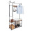 URBN Living (Black & Rustic Oak) Hallway Coat Hanger Stand & Shoe Bench Storage 7