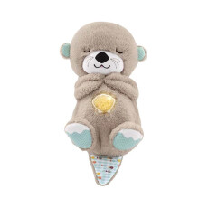 (brown) with Breathing Movement Soothing Sleeping Otter Toy Baby Baby Sleepy Music Doll