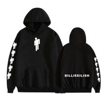(Black, L) Unisex Hooded Sweatshirt Billie Eilish for Pullover Hoodie for Men Women UK