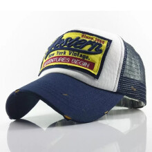 (Navy Blue) Distressed WESTERN Trucker Mesh Baseball Hat Hip Hop Breathable Snapback Cap