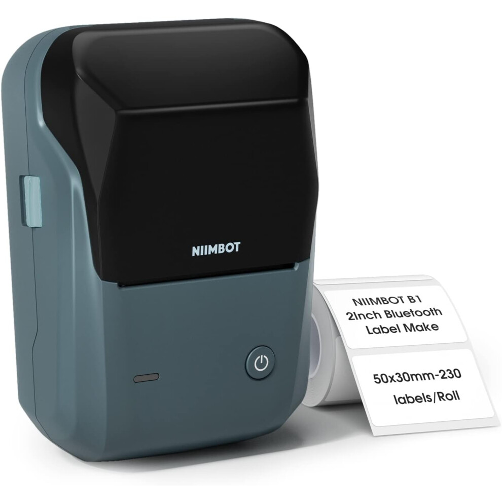 (Blue) Bluetooth Label Printer Thermal Label Sticker Print Size 20-50 mm, iOS and Android Compatible, for Retail, Office and Supermarkets