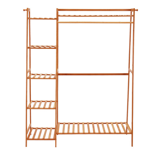 Living And Home (Brown) Bamboo Bedroom Garment Clothes Rack 130cm 2