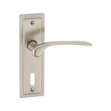 (Polished Nickel Keyhole) Como Metal Lever Latch Door Handles Set Round Rose
