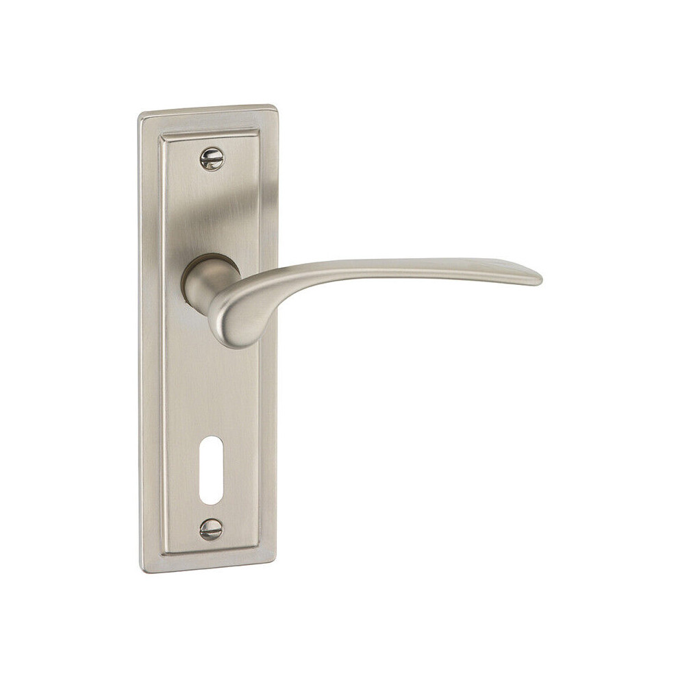 Urbn Living (Polished Nickel Keyhole) Como Metal Lever Latch Door Handles Set Round Rose