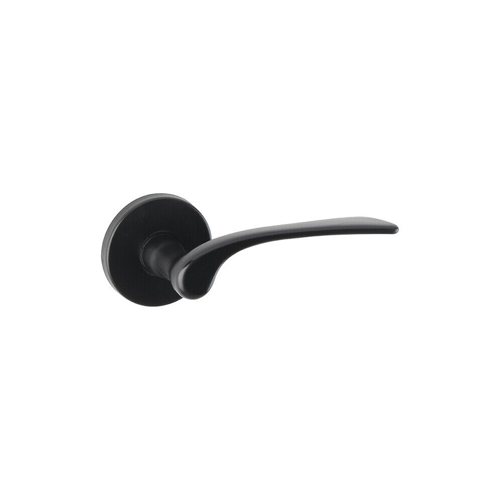 (Black Rose) Como Metal Lever Latch Door Handles Set Round Rose