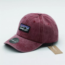 (wine red) 2024 Washed Patagonia Baseball Cap Casual Sunscreen High Quality