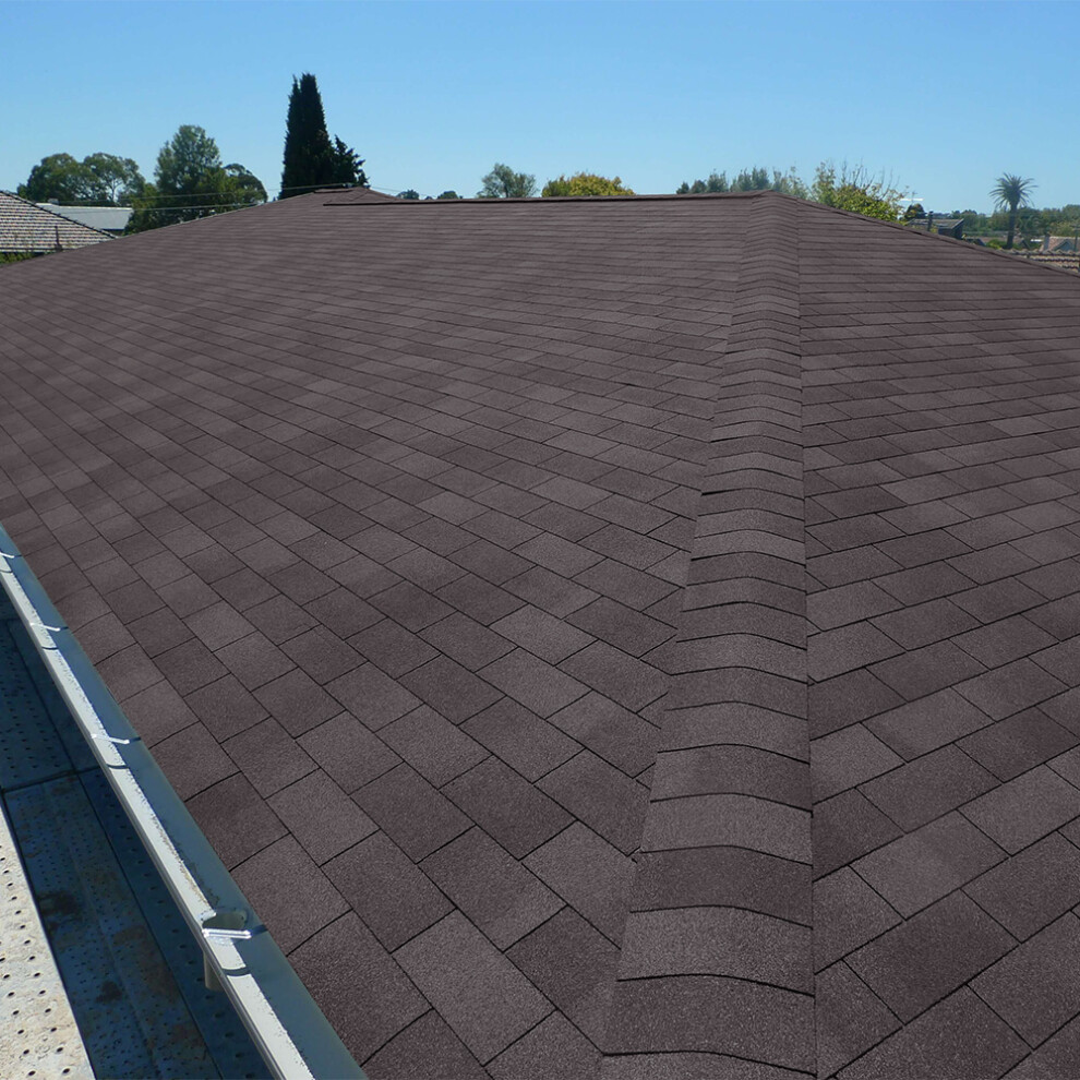 (Brown) 18Pcs 3-Tab Asphalt Roof Shingles