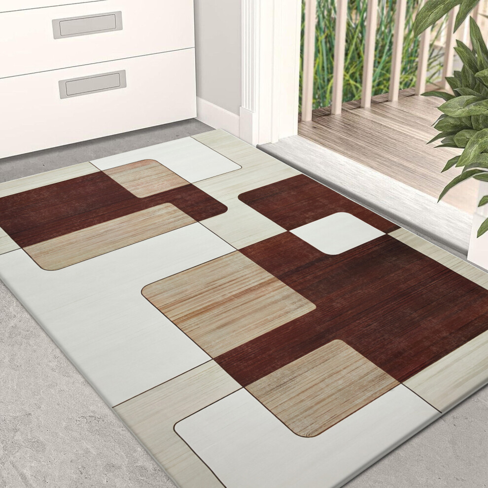 (60x110 cm, VIVA) Non-Slip Area Rugs Printed Geometric Carpets Mats