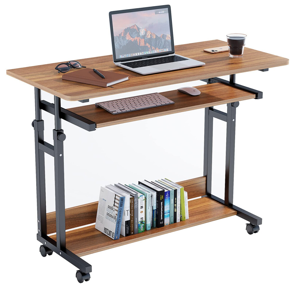 (Walnut Brown) Mobile Portable Computer Desk Office Desk