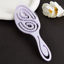 (S3152-Purple) Hair Scalp Massage Comb Hair Brush Anti-static Wet Dry Curly Detangler Hairbrush Nylon Salon Hair Styling Tools for Women Men