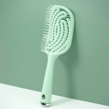 (M35-Green) Hair Scalp Massage Comb Hair Brush Anti-static Wet Dry Curly Detangler Hairbrush Nylon Salon Hair Styling Tools for Women Men