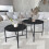 URBN Living (Black Marble) 2-Pcs Round Wooden Nesting End Coffee & Side Table 3