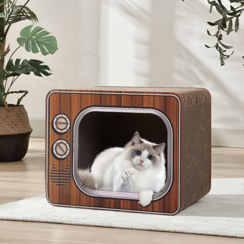 Living And Home TV Shape Cat Scratcher House Bed