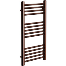 Greened House Brushed Bronze Straight Heated Towel Rail Flat Central Heating Towel Radiator (500mm W x 800mm H)