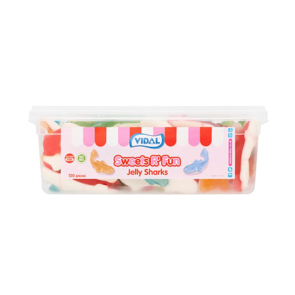 Vidal Tubs Jelly Sharks (120 Pieces)