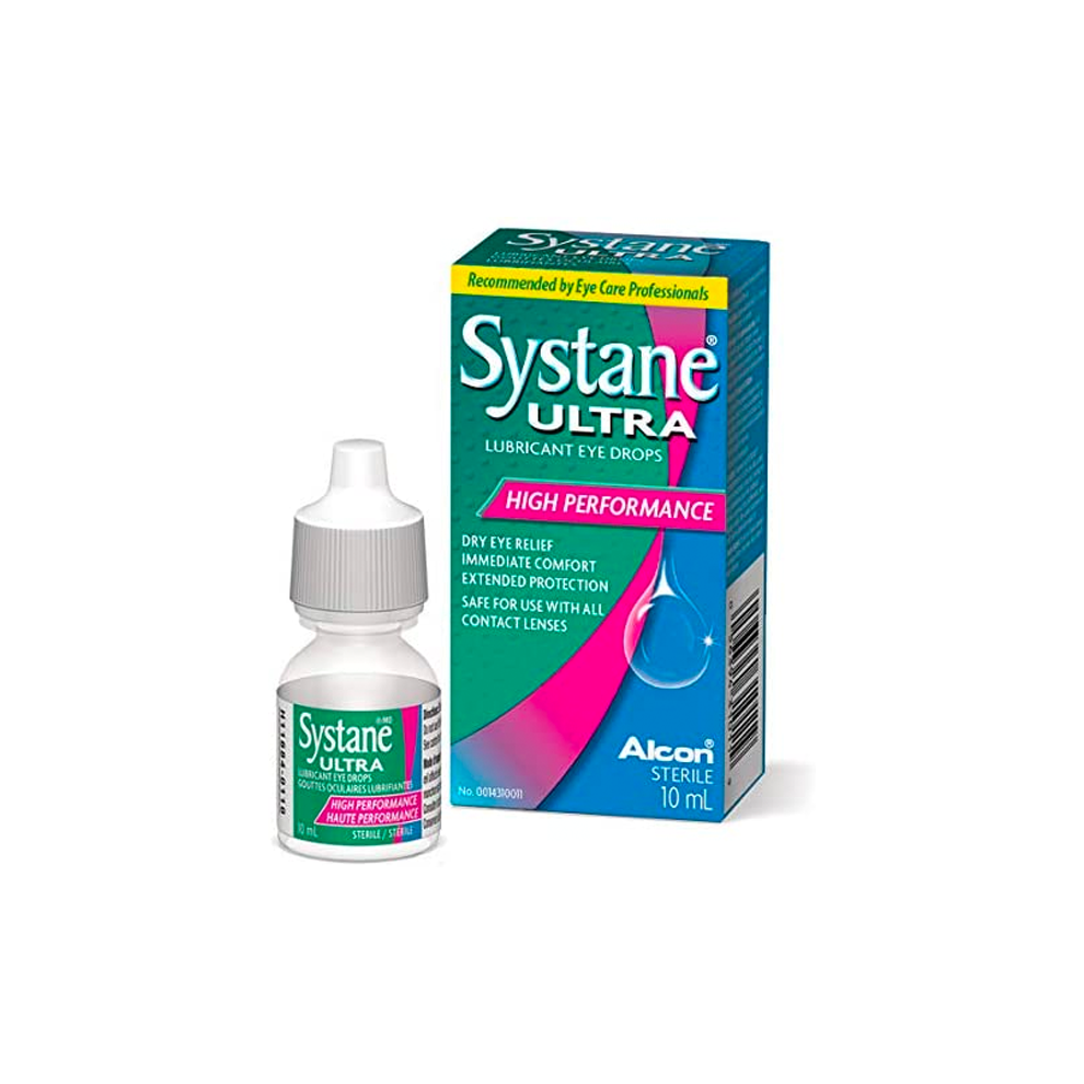 Systane Ultra Lubricant Eye Drops 10ml for dry eyes, long-lasting relief, preservative-free, hydrating drops, sterile eye drops, soothing formula