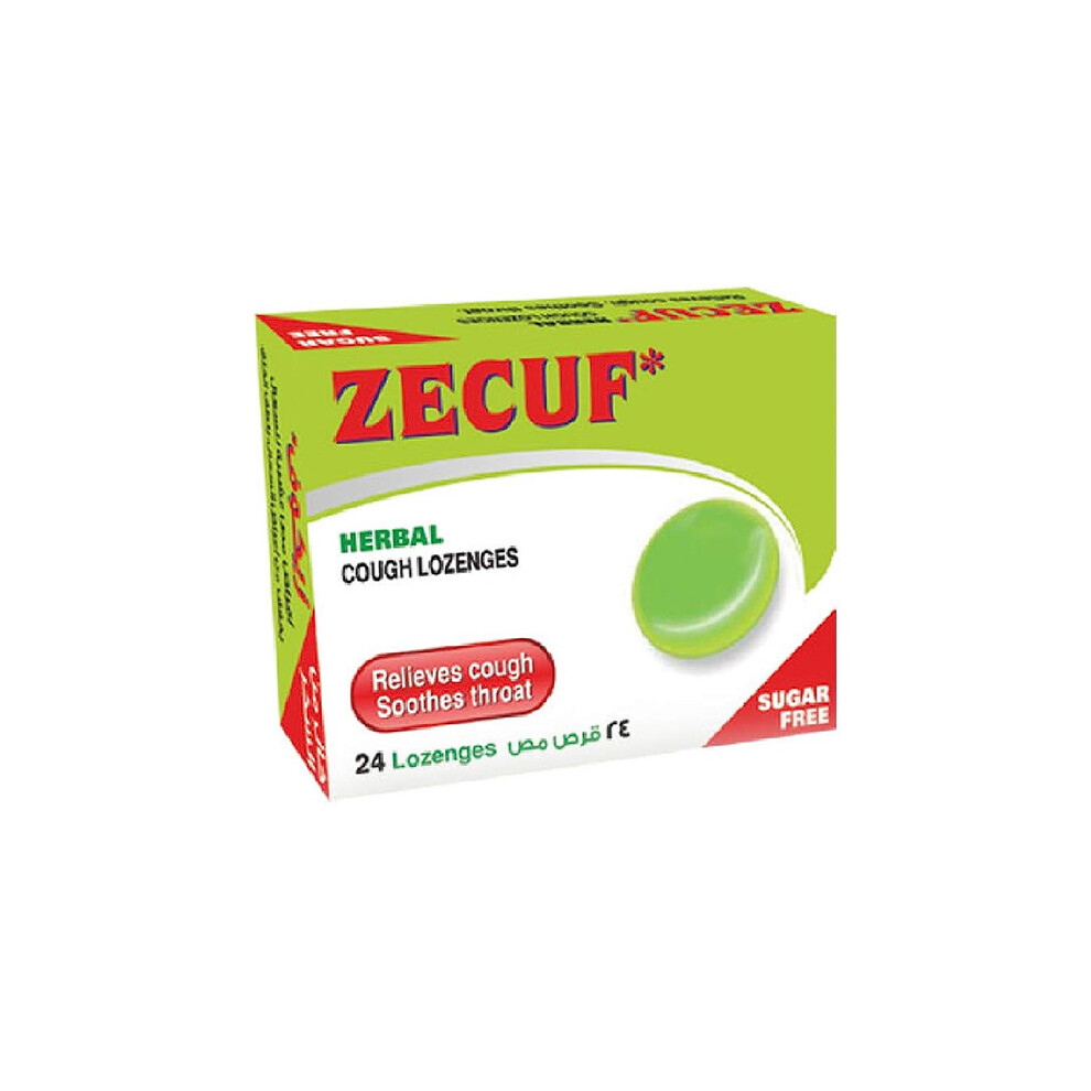 Zecuf Herbal Sugar-Free Lozenges for Soothing Cough Relief - Natural Throat Soother with Herbal Extracts - Pack of 24, Respiratory Health Support