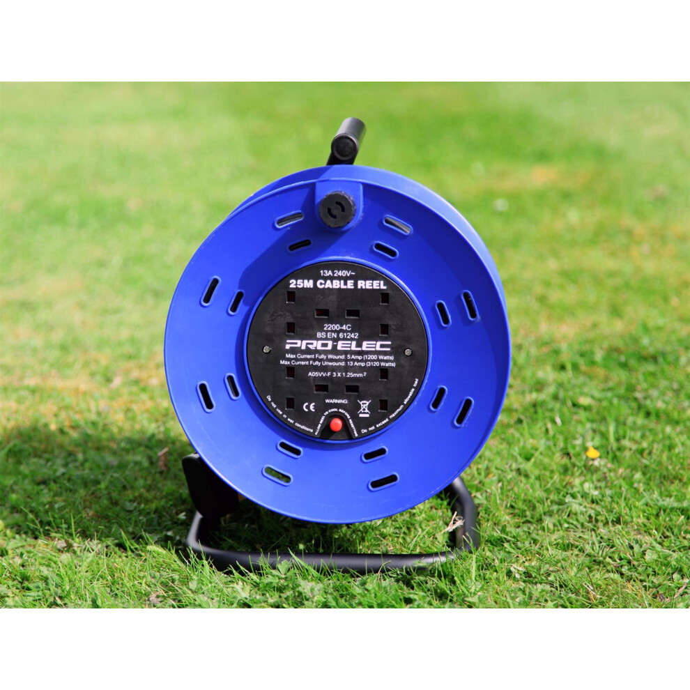Pro Elec Pelb1597 25M Cable Reel, 13A 4 Socket 5054814532672