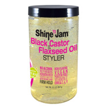 Ampro Shine n Jam Black Castor & Flaxseed Oil Styler 32 Oz
