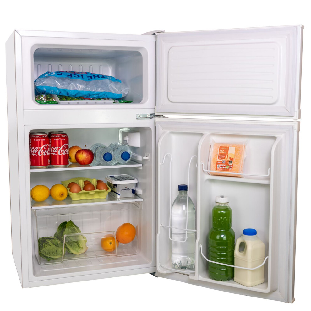 88L White Freestanding Under Counter 2 Door Fridge Freezer- UFF01WH