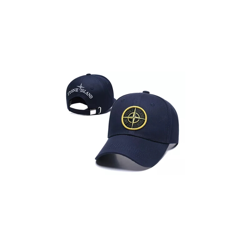 (Blue with Yellow logo) Stone island Baseball Cap One Size Good Fit Uk Unisex Hat Adjustable