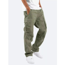 (Green, 2XL) Mens Summer Chino Cotton Pants Work Combat Jeans Pant Work wear Cargo Trousers
