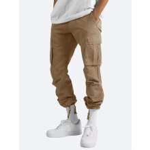 (Khaki, 4XL) Mens Summer Chino Cotton Pants Work Combat Jeans Pant Work wear Cargo Trousers